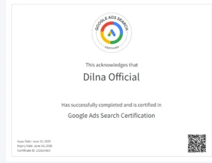 freelance digital marketer certification of google ads search